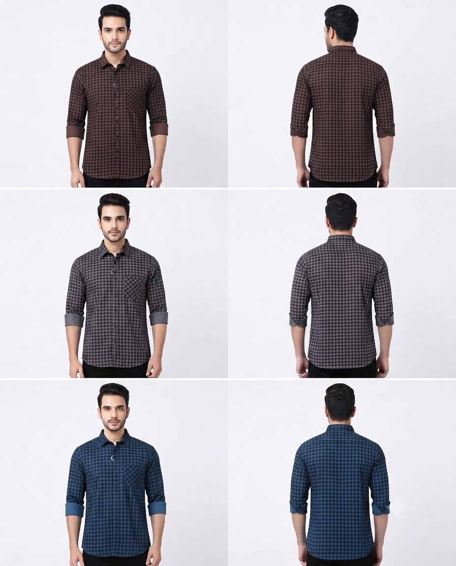 Men’s Premium Cotton Shirt – Stylish Regular Fit | 6 Colours | S, M & L