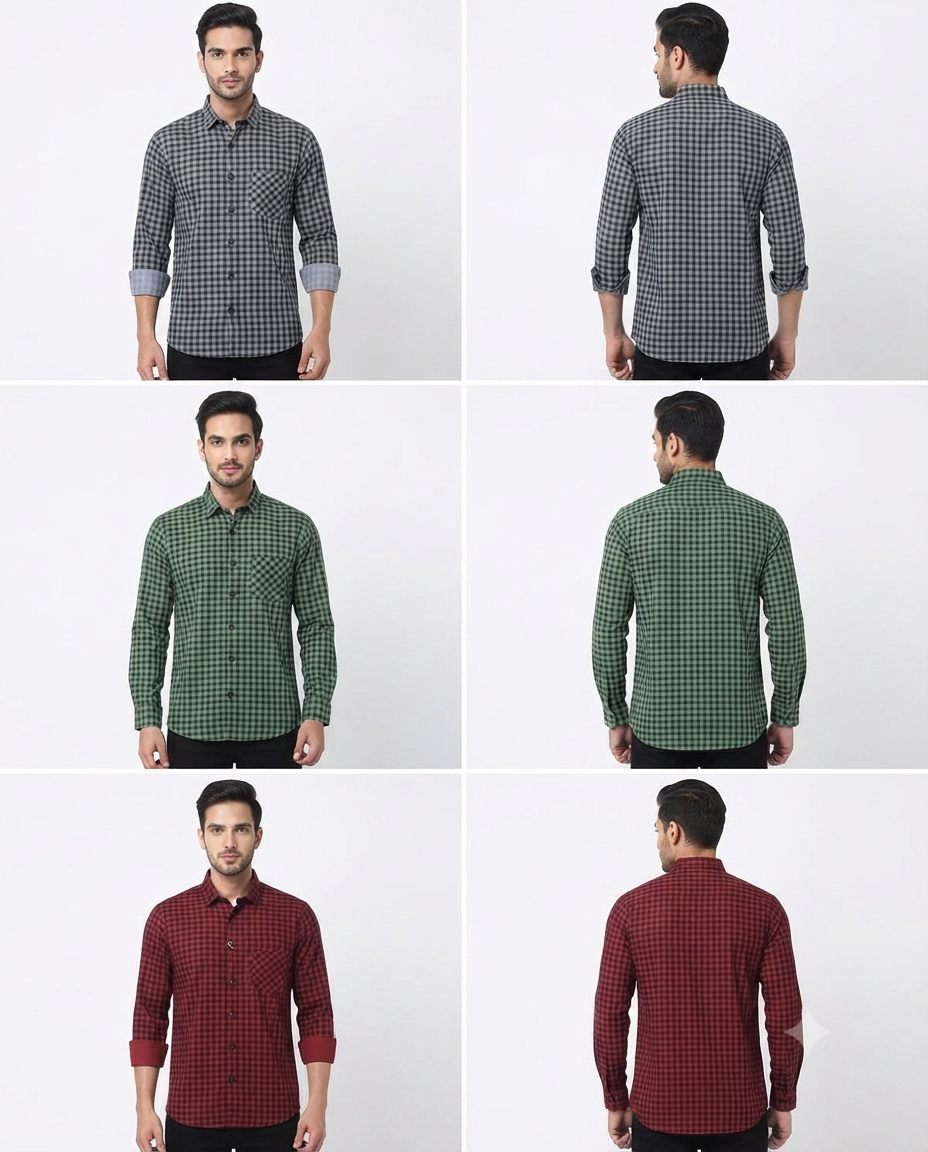 Men’s Premium Cotton Shirt – Stylish Regular Fit | 6 Colours | S, M & L