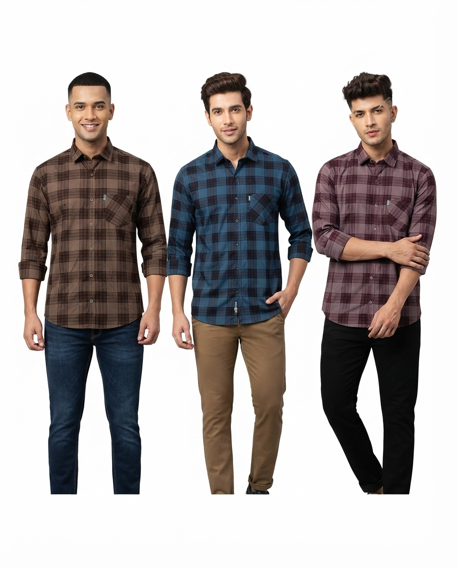 Men’s Premium Laffer Discharge Cotton Shirt – Regular Fit | 3 Colours | S, M & L