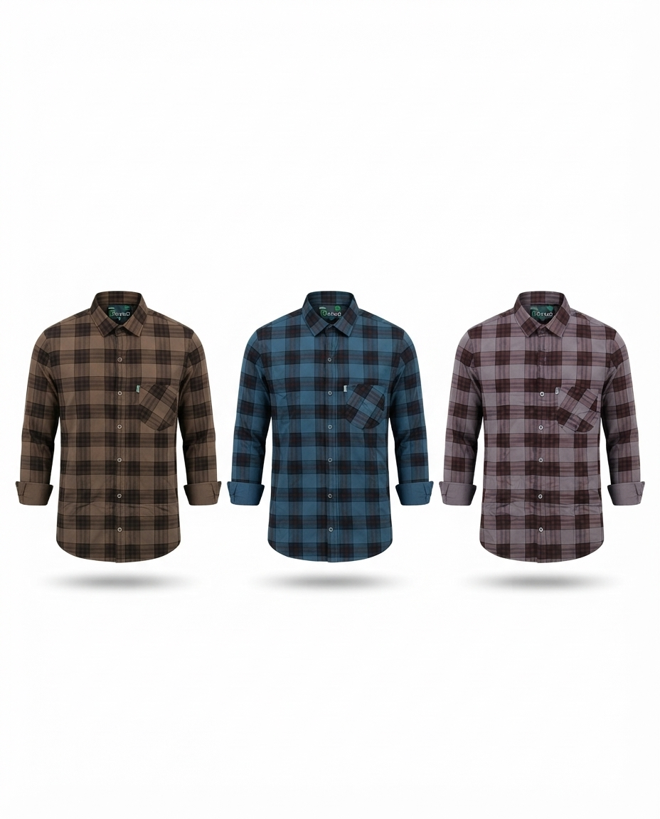 Men’s Premium Laffer Discharge Cotton Shirt – Regular Fit | 3 Colours | S, M & L