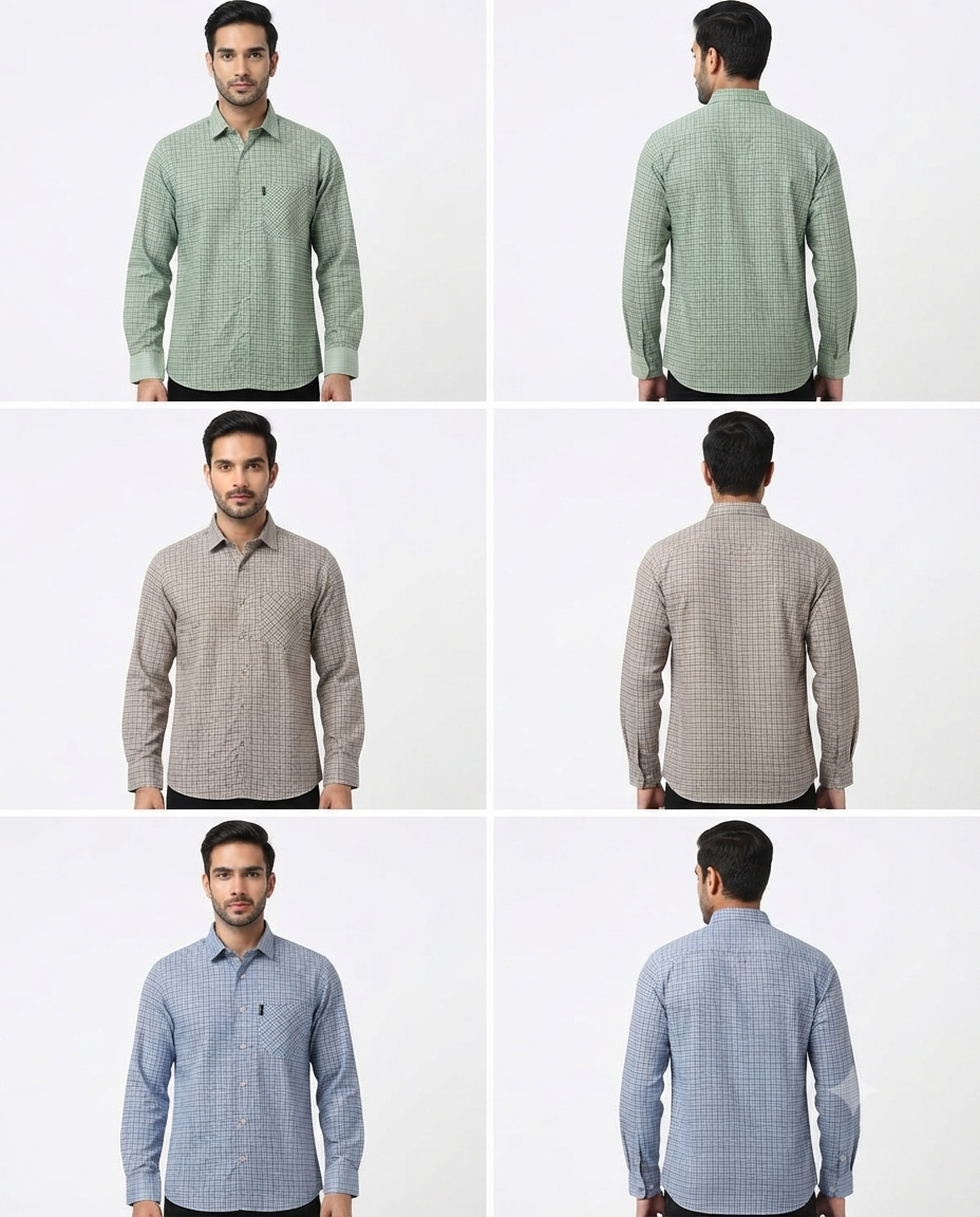 Men’s Premium Cotton Shirt – Stylish Regular Fit | 3 Colours | S, M & L