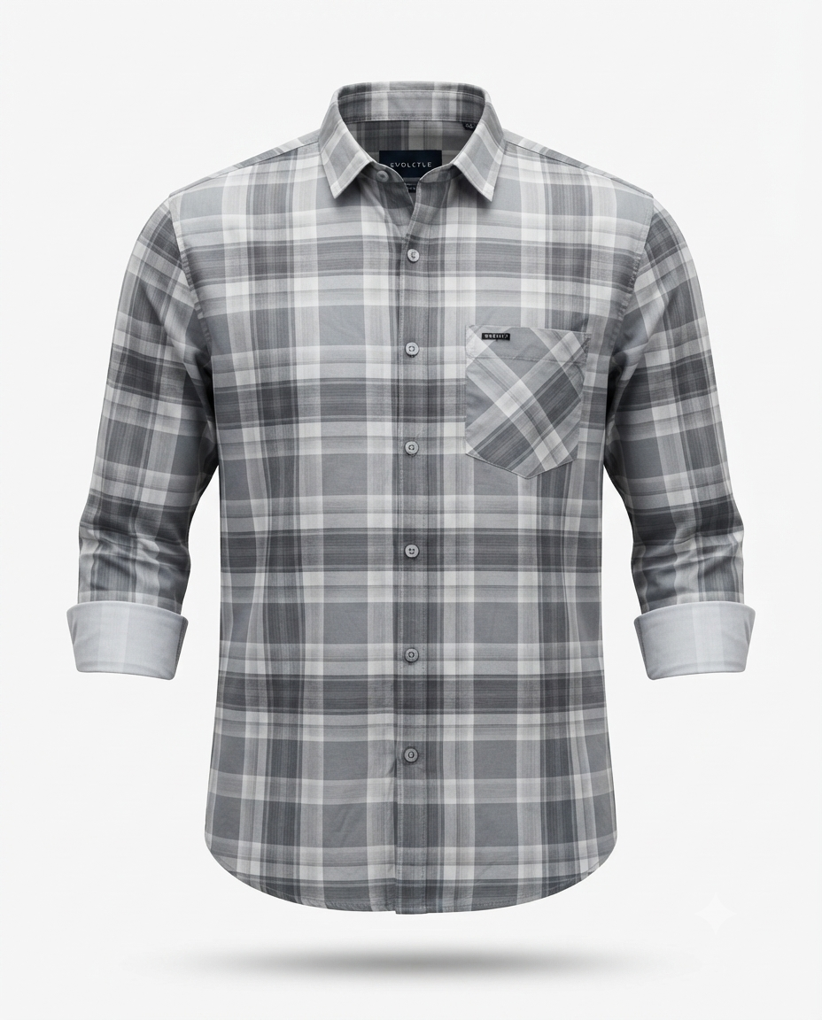 Men’s Premium Lycra Shirt | Stylish Checked Pattern | Comfortable Regular Fit | Available in 2 Colours | Sizes M, L & XL