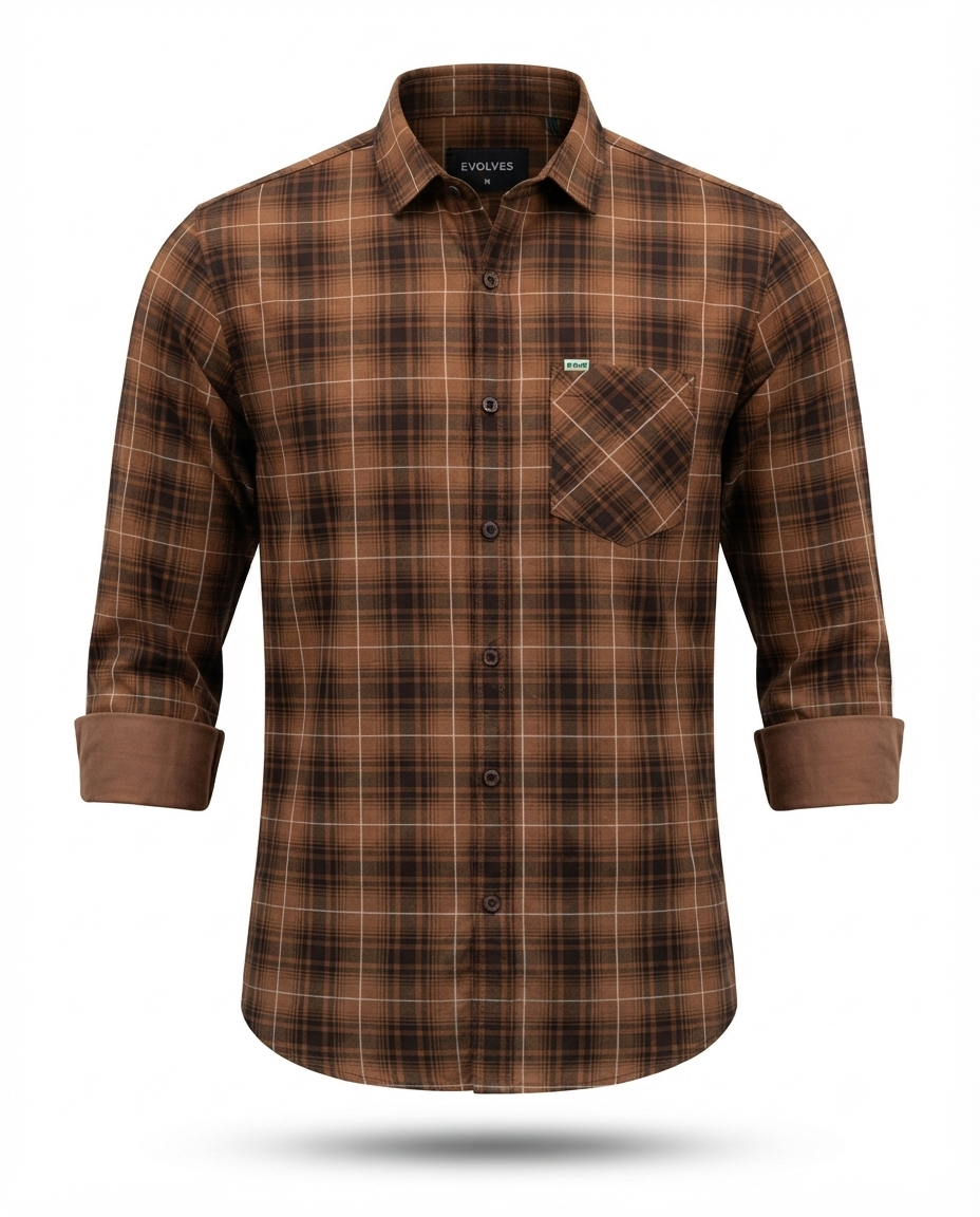 Men's Cotton Twill Discharge Print Shirt – Stylish Casual Shirt with Comfortable Fit