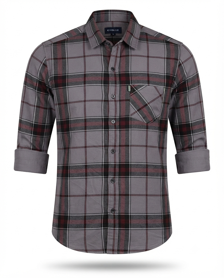 Men's Cotton Twill Discharge Print Shirt – Stylish Casual Shirt with Comfortable Fit