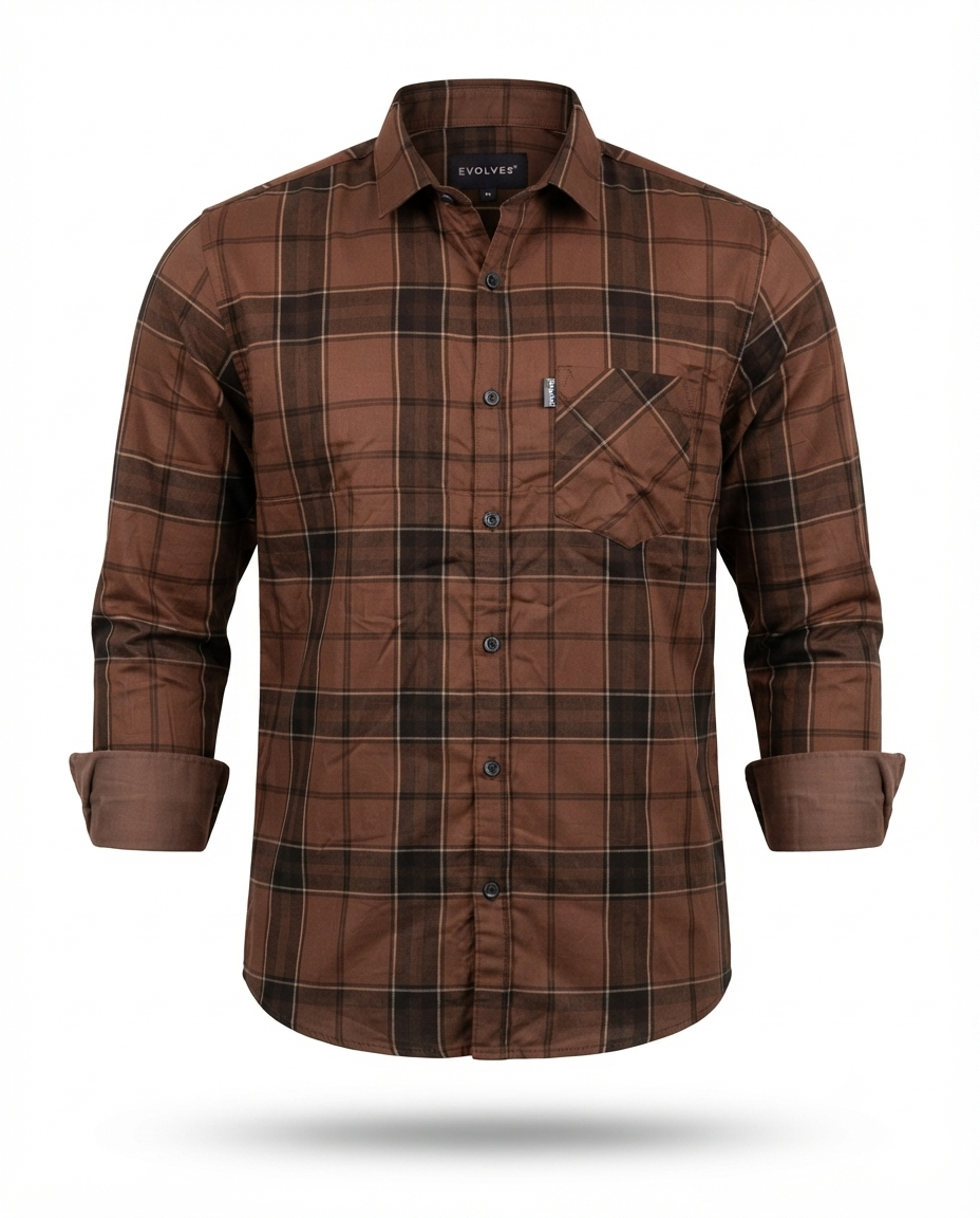 Men's Cotton Twill Discharge Print Shirt – Stylish Casual Shirt with Comfortable Fit