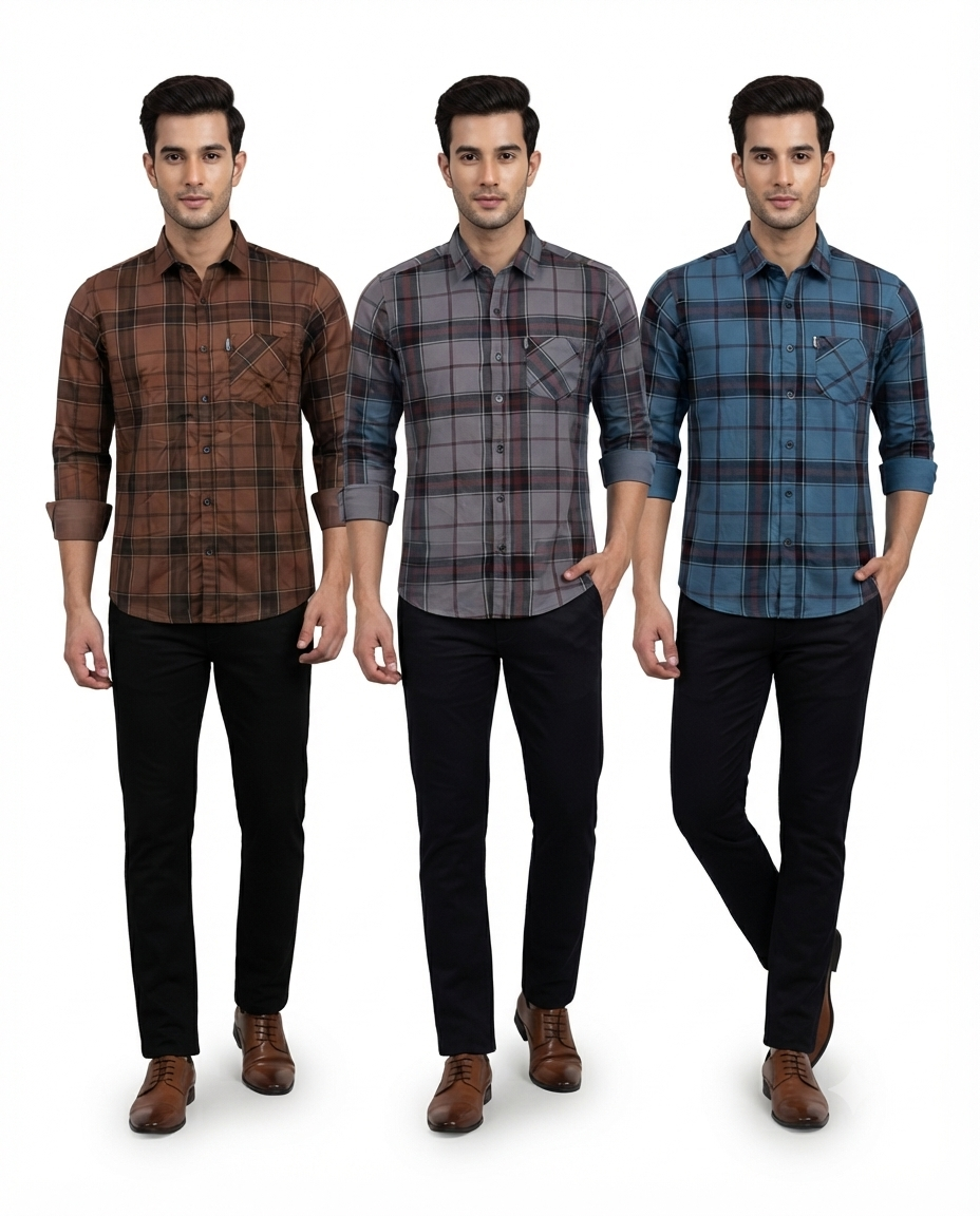 Men's Cotton Twill Discharge Print Shirt – Stylish Casual Shirt with Comfortable Fit